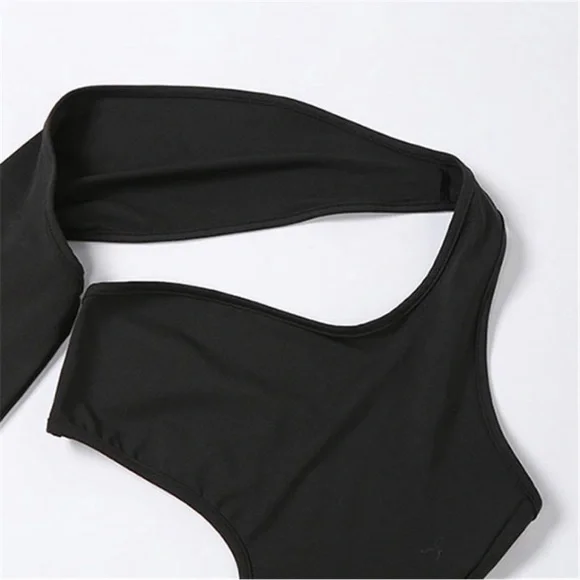 Asymmetrical Bodycon Romper - Picture 5 of 7